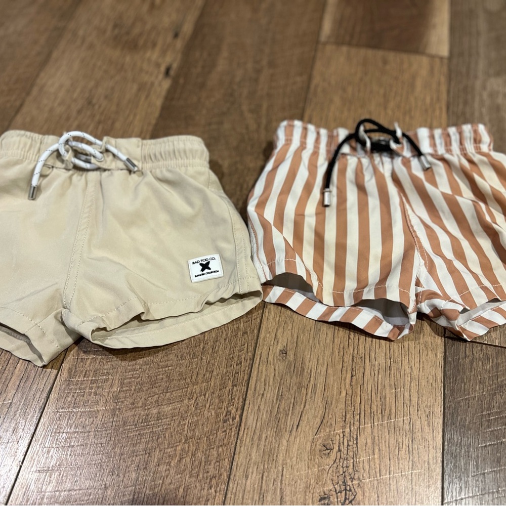 Kids Tan and Brown Striped Shorts